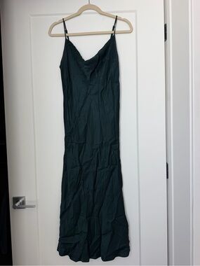 Zara Dark Green Slip Midi Dress